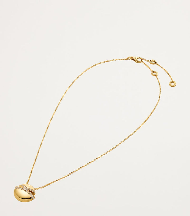 Bvlgari Cabochon yellow gold necklace with diamonds, UK version