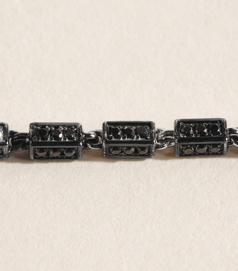 Suzanne Kalan white gold black diamond block-chain necklace, UK version