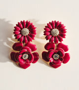 Harrods Carolina Herrera Embellished Floral Clip-On Earrings- Buy online at McGrocer