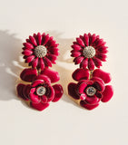 Carolina Herrera embellished floral clip-on earrings, imported from the UK