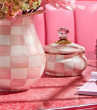 MacKenzie-Childs Rosy Check decorative pot 12cm, imported from the UK