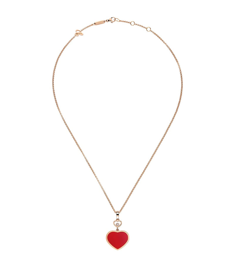 Chopard Happy Hearts pendant rose gold carnelian diamond, UK version