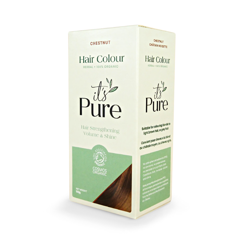 It's Pure Organic Hair Colour Chestnut 110g, imported from the UK
