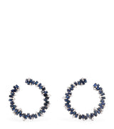 Harrods Suzanne Kalan White Gold Diamond and Blue Sapphire Shimmer Spiral Earrings- Buy online at McGrocer
