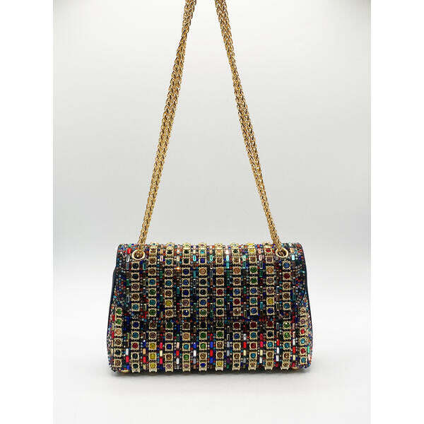 SVNX multicolour embellished shoulder bag, UK version