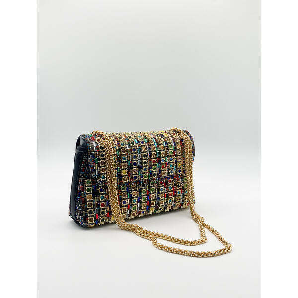 SVNX multicolour embellished shoulder bag, UK version