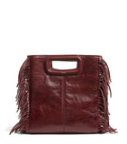 Maje cracked leather fringed M handbag (British brand)