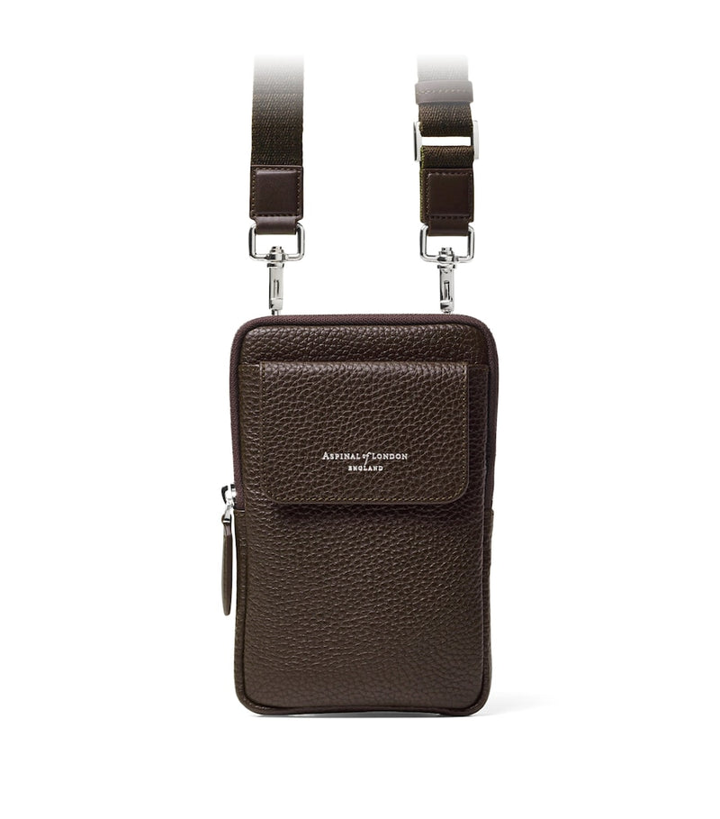 Aspinal of London leather reporter cross-body phone pouch (British brand)