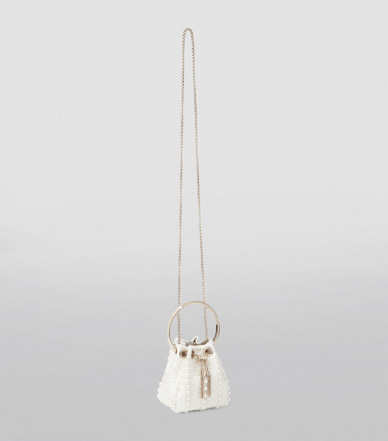 Jimmy Choo Micro Bon Bon bag satin pearls (British brand)