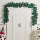 Livingandhome artificial Christmas garland with LED lights 270cm, UK version