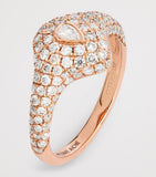 Jacquie Aiche rose gold diamond teardrop signet ring, imported from the UK