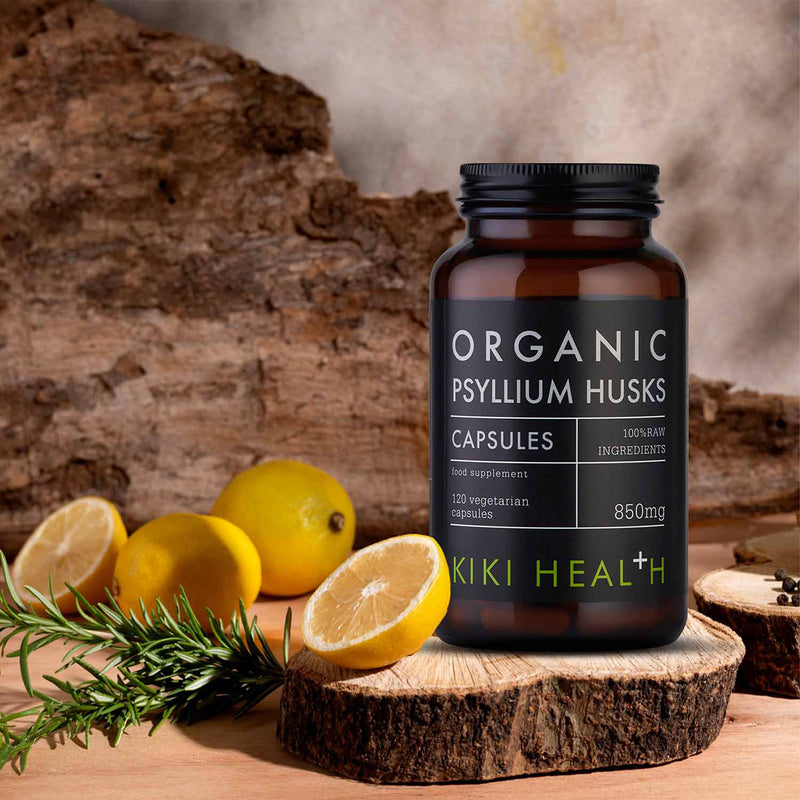 KIKI Health Organic Psyllium Husks 120 vegicaps - British product