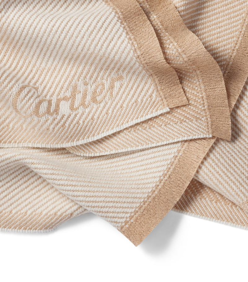 Cartier wool-cashmere blanket with panther motif 190x140cm - British product