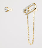Messika Move Uno asymmetric earrings 18kt yellow gold 0.30ct diamond, imported from the UK