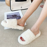 Livingandhome plush open toe slippers, imported from the UK