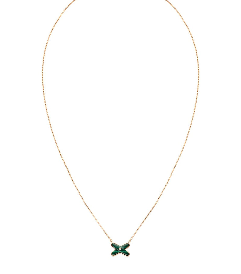 Chaumet Jeux de Liens pendant necklace rose gold diamond malachite (British brand)