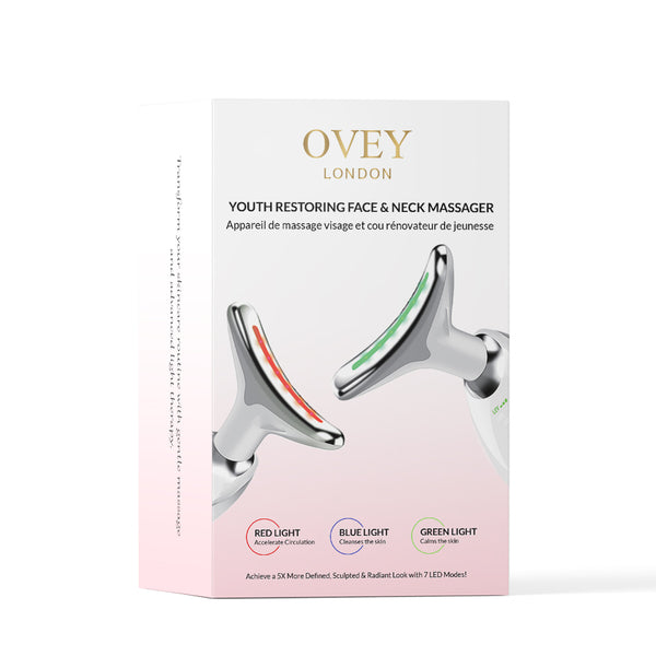 Ovey youth restoring LED face and neck massager, imported from the UK