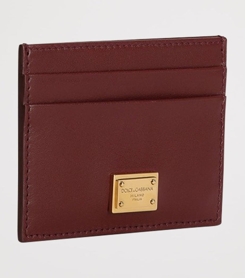 Dolce&Gabbana plongé calfskin card holder with gold-tone plate - British product