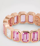 SHAY rose gold pink sapphire and diamond eternity ring (British brand)