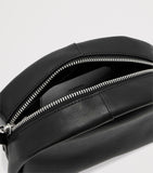 AllSaints Rosalie Arc cross-body bag in calfskin leather, imported from the UK