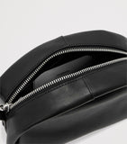 AllSaints Rosalie Arc cross-body bag in calfskin leather, imported from the UK