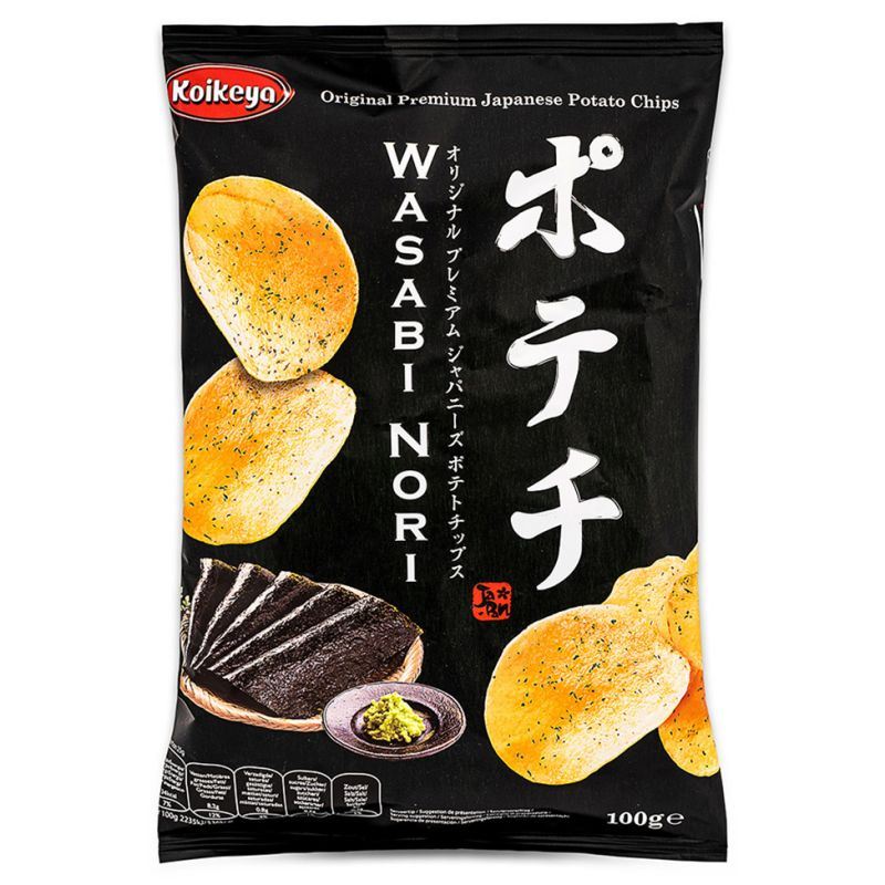 Koikeya potato chips wasabi nori, imported from the UK