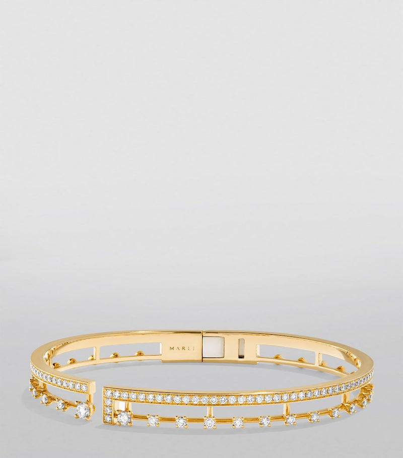 MARLI New York small gold diamond bangle - British product