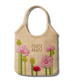Miu Miu raffia tote bag with flowers - British product