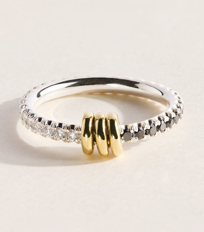 Spinelli Kilcollin Sirius diamond ring in sterling silver and yellow gold - British product