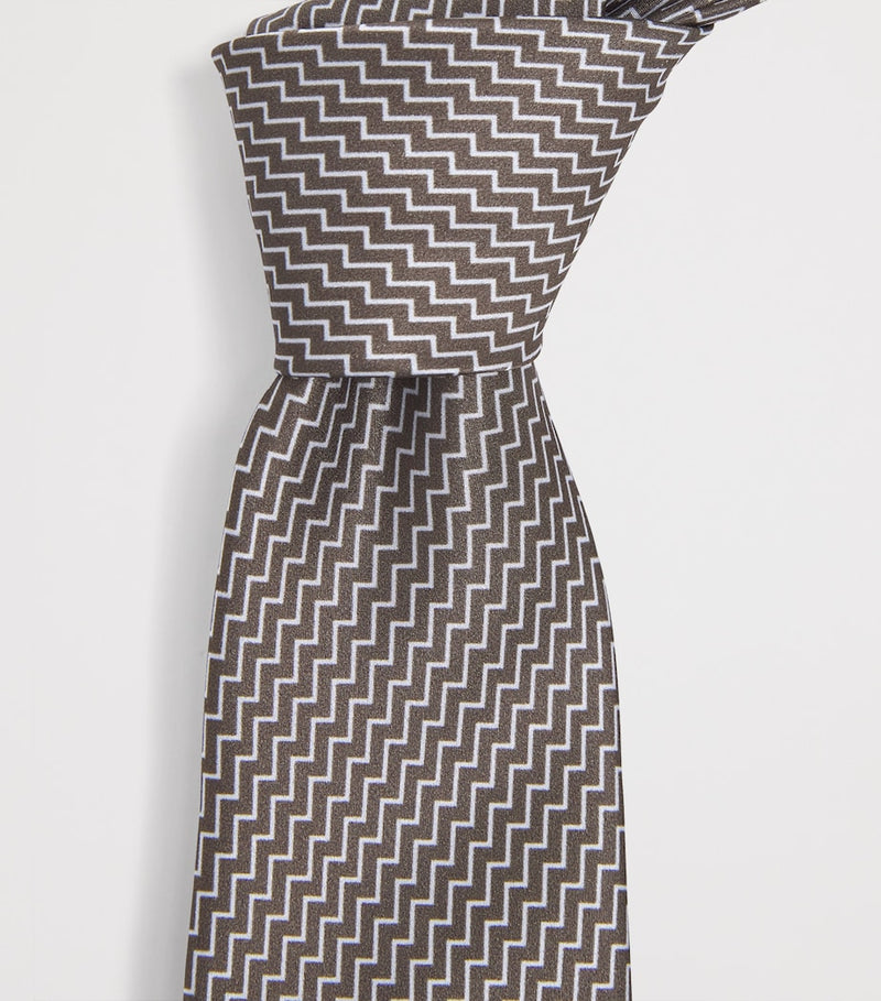 Giorgio Armani silk geometric printed tie 7cm - British product