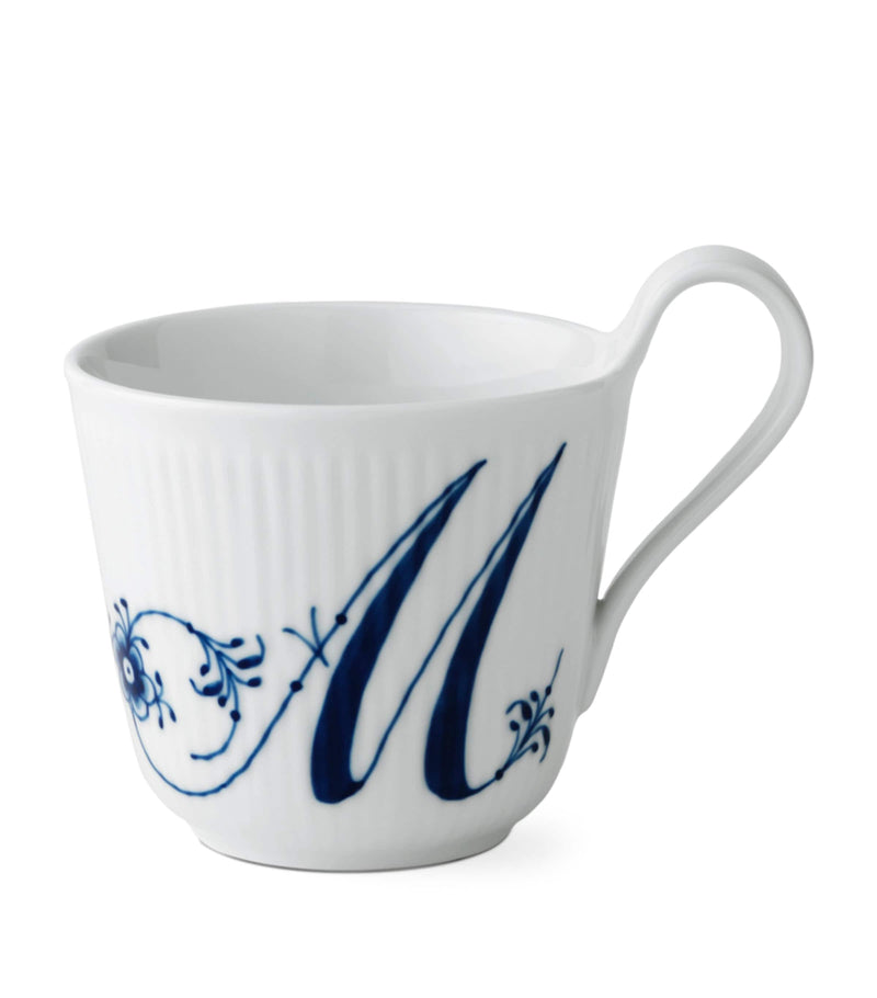 Royal Copenhagen porcelain fluted alphabet mug, imported from the UK