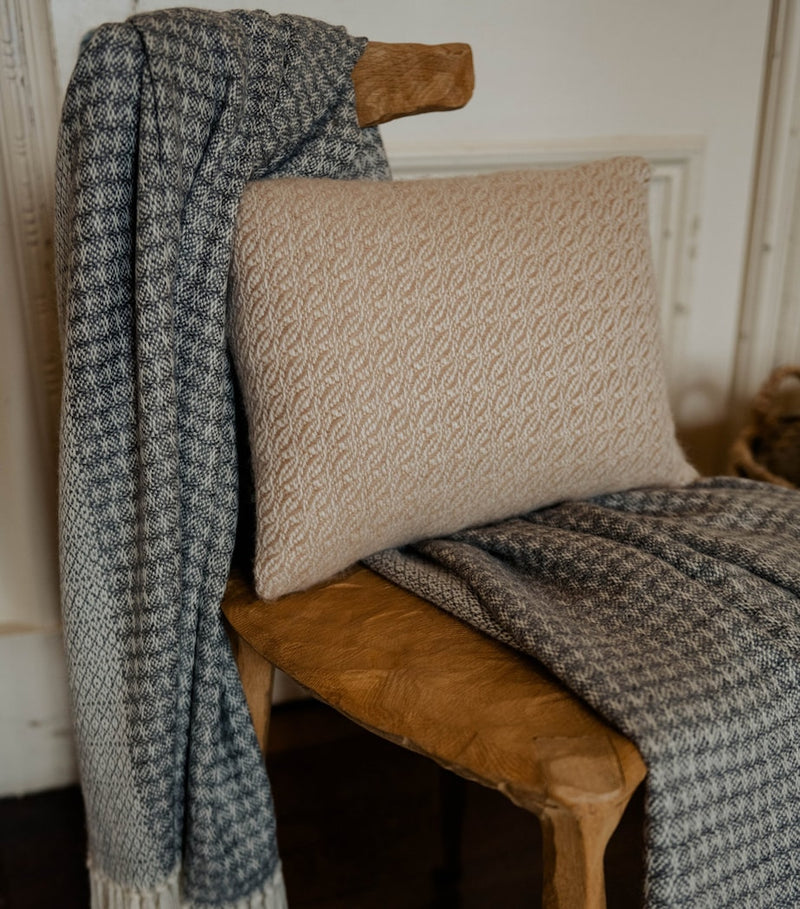 Araminta Campbell alpaca-blend fern cushion 30cm x 45cm - British product