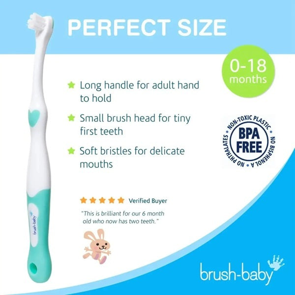 Brush Baby FirstBrush Baby Toothbrush Blue Double Pack - British product
