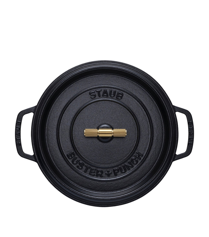 Staub cocotte with brass knob 28cm, UK version