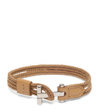 TOM FORD braided bracelet in nylon and calfskin, imported from the UK