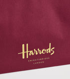 Harrods tote bag burgundy cotton twill - British product