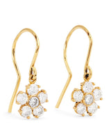 Harrods Jennifer Meyer Large Yellow Gold and Diamond Edith Flower Earrings- Buy online at McGrocer