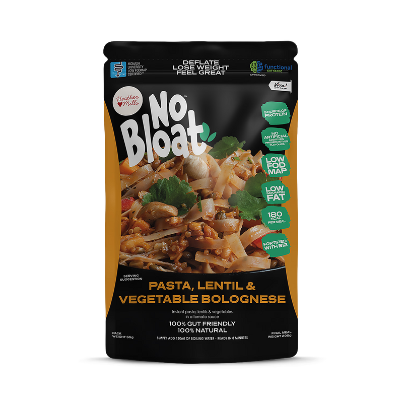 No Bloat pasta bolognese meal pouches 4x50g - British product