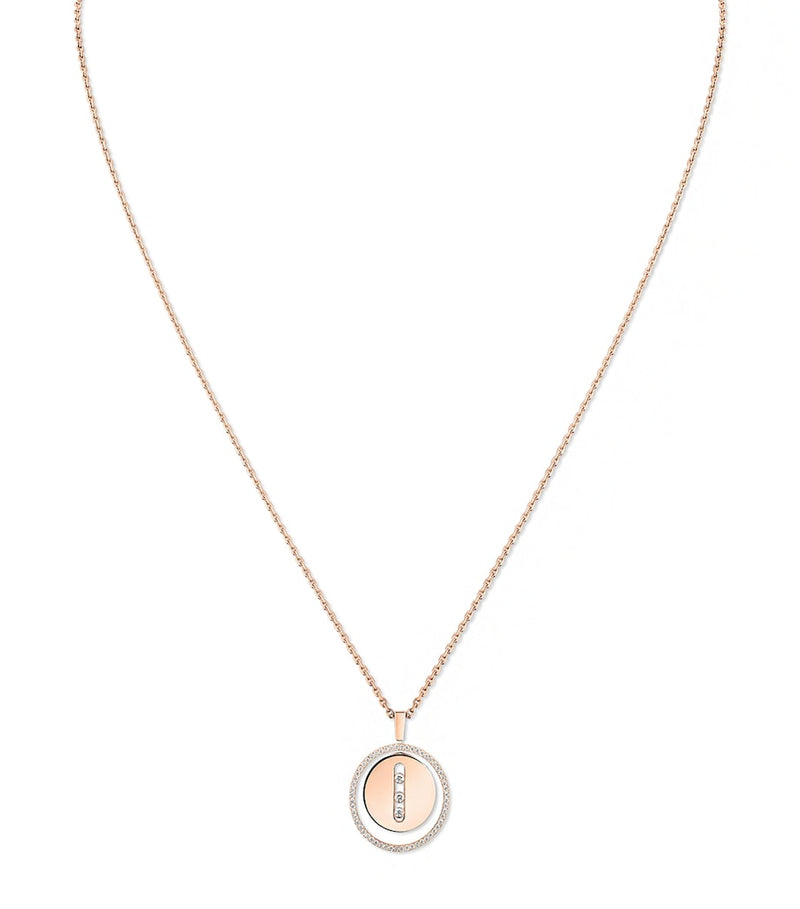 Messika Lucky Move rose gold diamond necklace 0.32ct, UK version