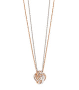 Harrods Boodles Rose Gold, White Gold and Diamond Knot Pendant Necklace 45.7cm- Buy online at McGrocer