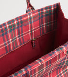 Harrods tartan zipped tote bag cotton canvas, UK version