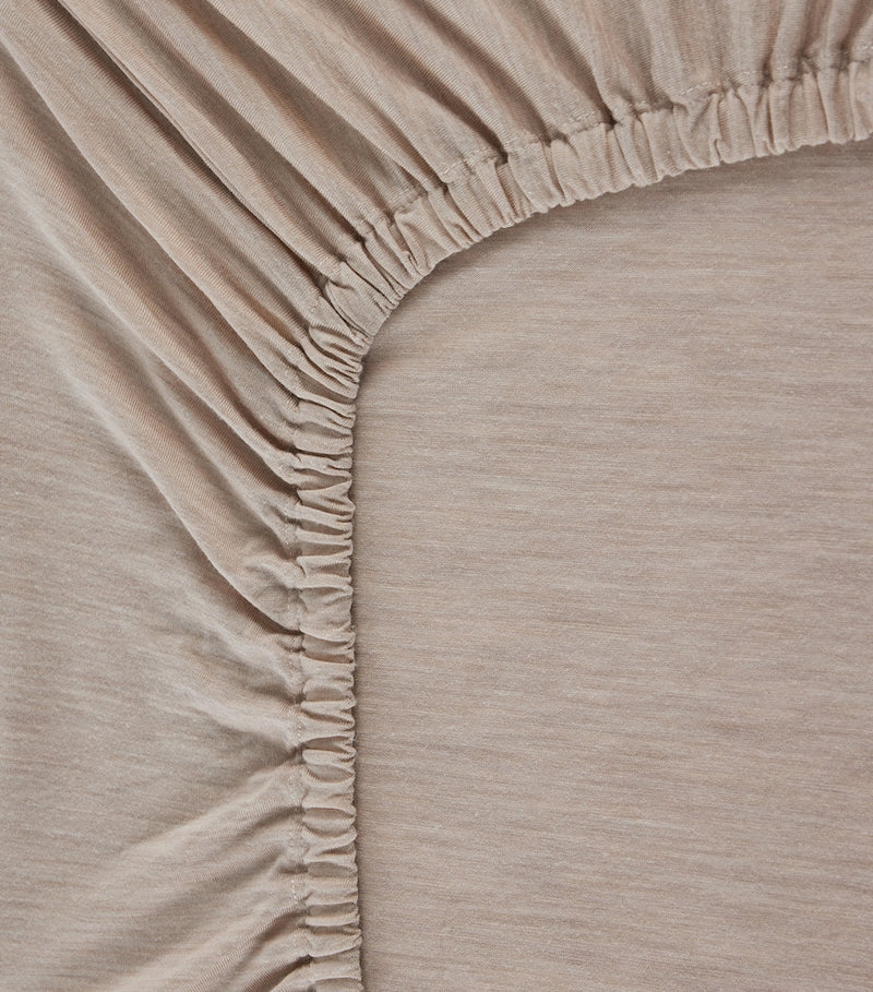 SHLEEP Merino Jersey Super King Fitted Sheet (180cm x 200cm) (British brand)