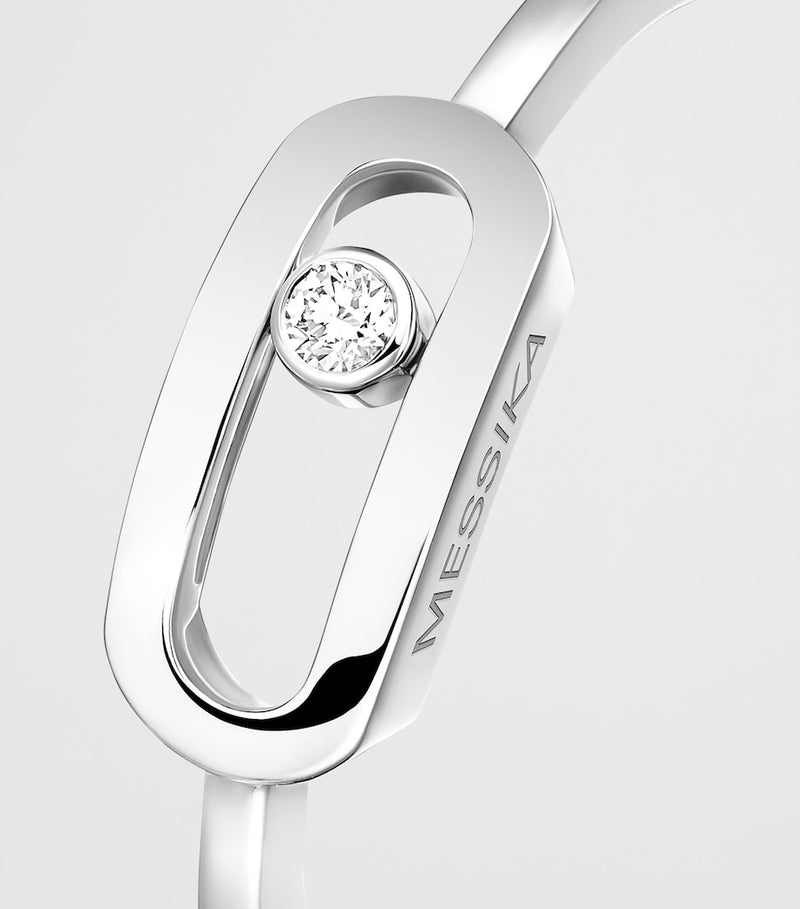 Messika Move Uno white gold diamond ring 0.01ct, imported from the UK