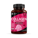 Holland & Barrett New Leaf Products Collagen Beauty Gummies with Vitamin C, Folic Acid & Biotin Strawberry Flavour 60 Gummies- Buy online at McGrocer