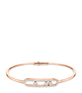 Harrods Messika Move Classique Pink Gold and Diamond Pavé Thin Bangle (0.56ct)- Buy online at McGrocer