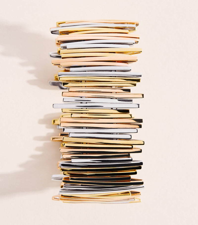 Suzanne Kalan mixed gold wide cuff bangle, imported from the UK