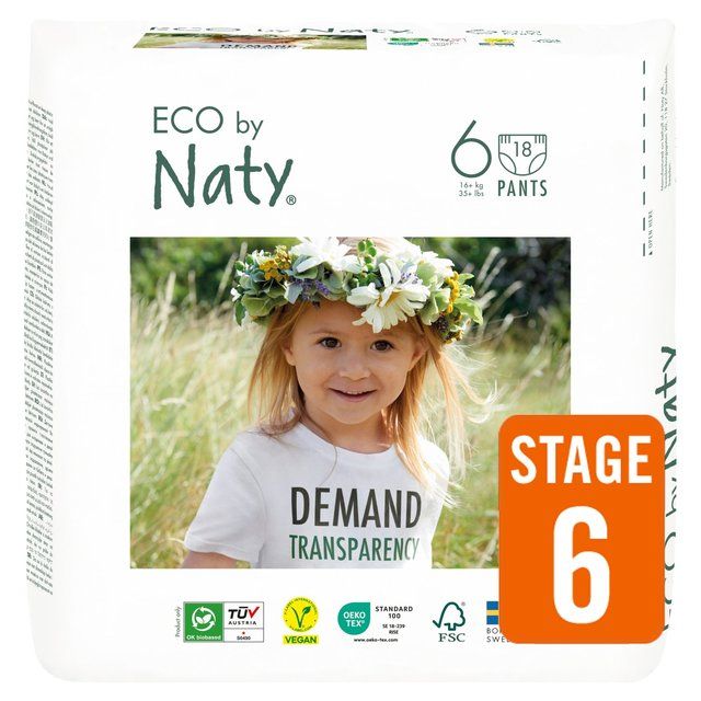 Eco by Naty Nappy Pants Size 6 (16+kg) 18 per pack