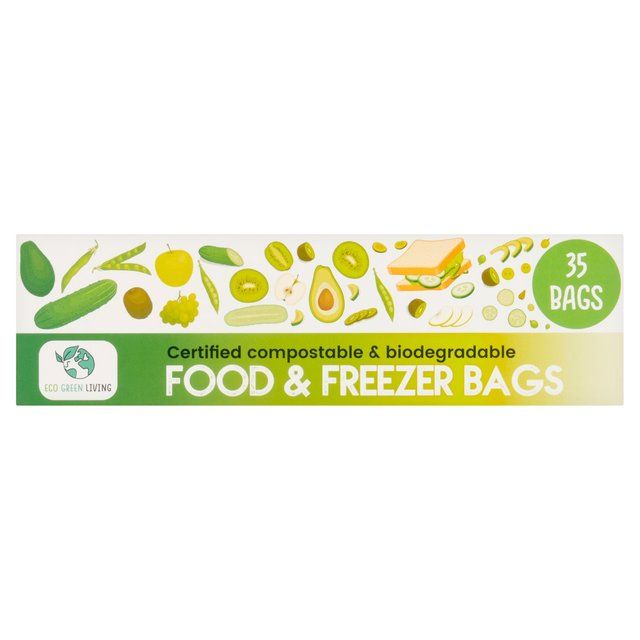 Eco Green Living Certified Compostable 2L Freezer Bags for Food Storage 35 per pack
