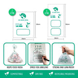 Eco Green Living Certified Compostable 2L Freezer Bags for Food Storage 35 per pack