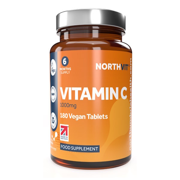 Northumbria Health Vitamin C supplement 1000mg 180 tablets, UK version